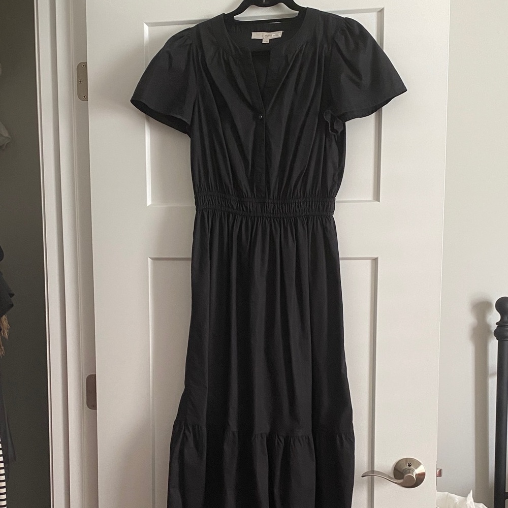 Loft Black Midi Dress